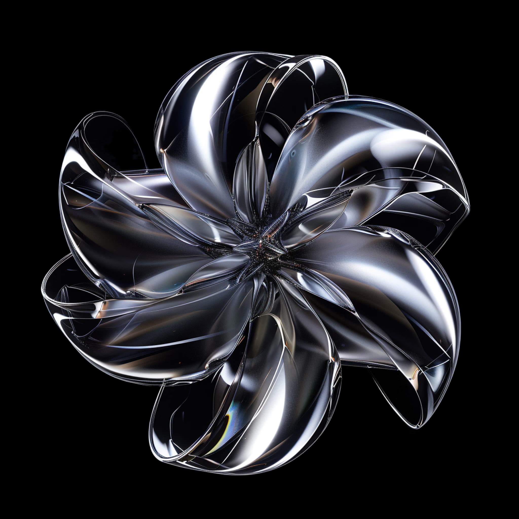 Grey-metallic-flower-shaped-object